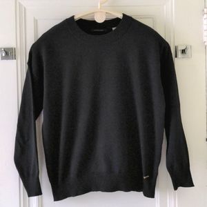 T Tahari Solid Black Pullover Sweater